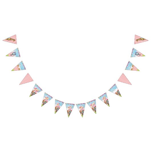 GCヴィンテージサーカスウェルカムバナー バンティングフラッグ (全)