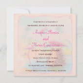 GCヴィンテージフラミン鮮やかゴスピンク金ゴールドメタリック 招待状 (裏面)