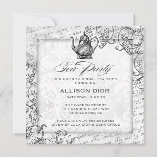 GC白茶パーティーヴィンテージ 招待状 (正面)
