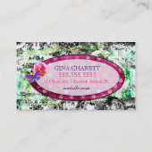 GC | お洒落ヴィンテージチャームブラックダマスク 名刺 (裏面)