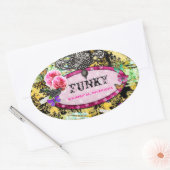 GC |お洒落ヴィンテージピンクビー 楕円形シール (封筒)