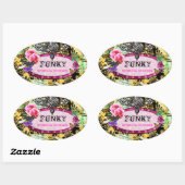 GC |お洒落ヴィンテージピンクビー 楕円形シール (シート)