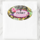 GC |お洒落ヴィンテージピンクビー 楕円形シール (バッグ)