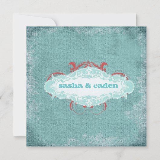 GC|じらつくターコイズ"古い"|金ゴールド金属 招待状 (正面)