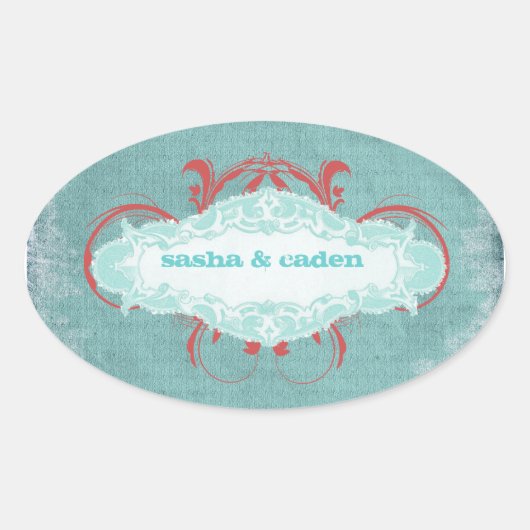 GC | じれじれさせるターコイズレッド「熟成」 楕円形シール (正面)