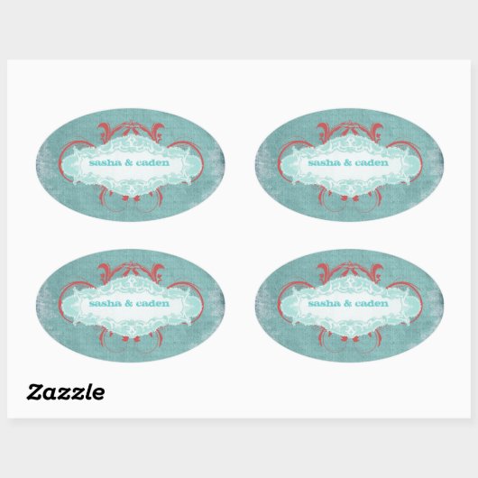 GC | じれじれさせるターコイズレッド「熟成」 楕円形シール (シート)