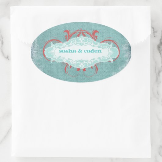 GC | じれじれさせるターコイズレッド「熟成」 楕円形シール (バッグ)