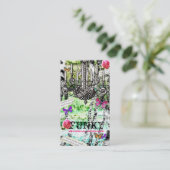 GC |のお洒落なヴィンテージのチャームの黒の垂直 名刺 (スタンド正面)