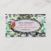 GC |のお洒落なヴィンテージのチャームの黒の垂直 名刺 (裏面)