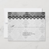 GC |のチャコールグレーのヴィンテージ魅力的なRSVP 出欠カード (裏面)