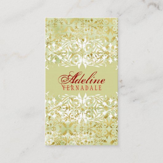 GC |のヴィンテージのメロンの金ゴールド及び赤 名刺 (正面)