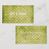 GC |のヴィンテージの織り目加工の緑の点 名刺 (正面/裏面)