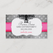 GC |の女の子らしい女の子の人形のショッキングピンク 名刺 (裏面)