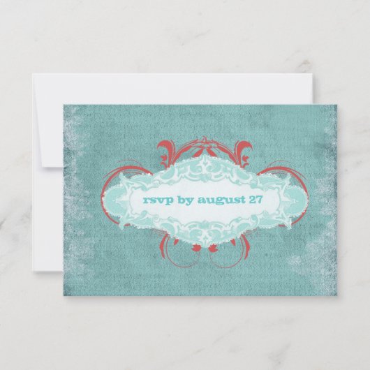 GC |の焦れったいターコイズの赤"老化させた" |の金ゴールド 出欠カード (正面)