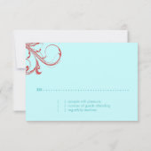 GC |の焦れったいターコイズの赤"老化させた" |の金ゴールド 出欠カード (裏面)