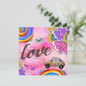 GC |の腰回りが大きな絞り染めの招待のピンク 招待状 (スタンド正面)