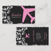 GC |の航空は木炭ダマスク織をはずします 名刺 (正面/裏面)