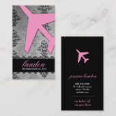 GC |の航空は灰色のダマスク織をはずします 名刺 (正面/裏面)