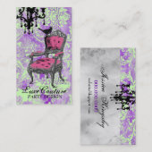 GC |の非常にフランスので熱い紫色のライムのダマスク織 名刺 (正面/裏面)