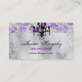 GC |の非常にフランスので熱い紫色のライムのダマスク織 名刺 (裏面)