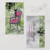 GC |の非常にフランスのなライムのダマスク織 名刺 (正面/裏面)