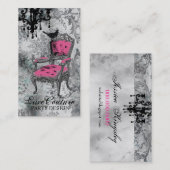 GC |の非常にフランスのな灰色のダマスク織 名刺 (正面/裏面)