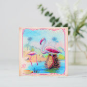 GC |の鮮やかなヴィンテージのフラミンゴ 招待状 (スタンド正面)