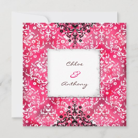 GC|クロエヴィンテージダマスク|美味しいピンク 招待状 (正面)