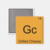 Gc – グリルチーズ化学素おもしろい子シンボル マグネット (正面/裏面)