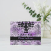 GC | ジョリーシャンデリア パープル グレー ダマスク 案内ポストカード (スタンド正面)