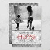 GC |ハッピーハウリデイズグレーレッドリネン シーズンカード (正面/裏面)