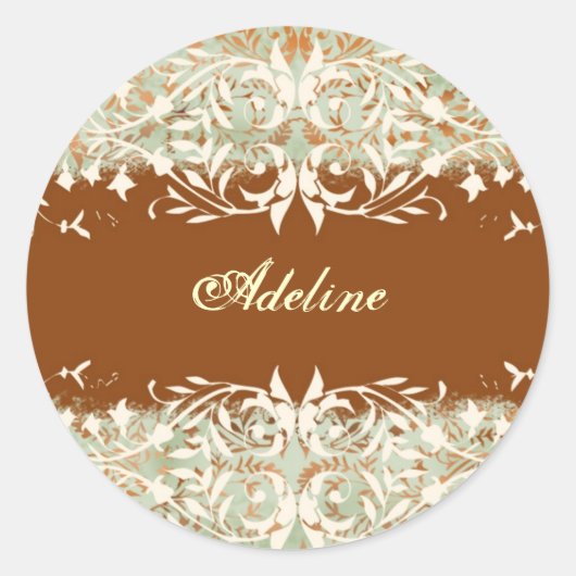 GC |ヴィンテージゴールデンメロン焼きオレンジ ラウンドシール (正面)