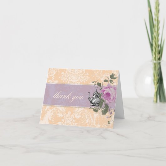 GC ヴィンテージ ブライダル シャワー ティー パーティー サンクス サンキューカード (正面)