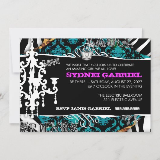 GC |恋しく思おもしろいnファンシー物究極の青 招待状 (裏面)