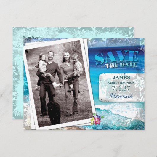 GC | 日付ファミリ懇親会ヴィンテージビーチの保存 案内ポストカード (正面/裏面)