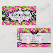 GC |月曜日Trésorのショッキングピンクのライム 名刺 (正面/裏面)