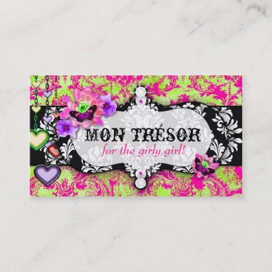 GC |月曜日Trésorのショッキングピンクのライム 名刺 (正面)