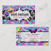 GC |月曜日Trésorのターコイズのピンク 名刺 (正面/裏面)