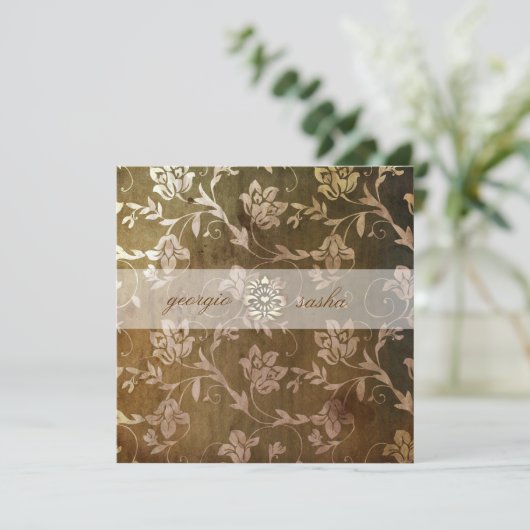 GC|素晴らしいブラウンフローラヴィンテージ 招待状 (スタンド正面)