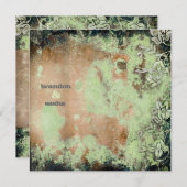 GC|豪華なライムのフ素朴ラワーゴールデンメタリック 招待状 (正面/裏面)