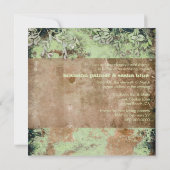 GC|豪華なライムのフ素朴ラワーゴールデンメタリック 招待状 (裏面)