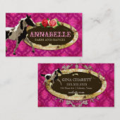 GC | "AnnaBelles"の馬牧場|黄色いプレート 名刺 (正面/裏面)