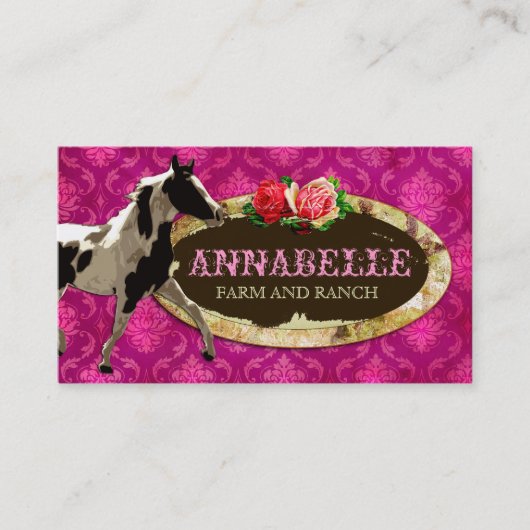 GC | "AnnaBelles"の馬牧場|黄色いプレート 名刺 (正面)