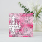 GC | Jolieのシャンデリアのピンクの灰色のダマスク織シャンペンM 招待状 (スタンド正面)