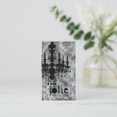 GC | Jolieのシャンデリアの灰色のダマスク織 名刺 (スタンド正面)