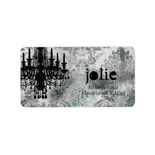 GC | Jolie Chandelier Gray Damask ラベル (正面)