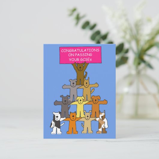 GCSEの合格おめでとうございます。 ポストカード (スタンド正面)