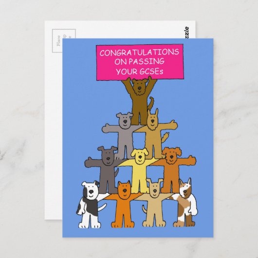 GCSEの合格おめでとうございます。 ポストカード (正面/裏面)