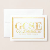 GCSE合格お祝いカード 箔カード (封筒付き正面)