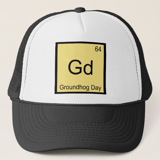 Gd - グラウンドホッグデー 化学元素記号Tシャツ キャップ (正面)